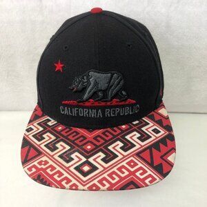 California Republic Snapback Red & Black Ball Cap Hat OS